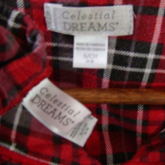 Celestial Dreams 2pc Red Plaid Flannel Pajama Set Size Small - Picture 8 of 8
